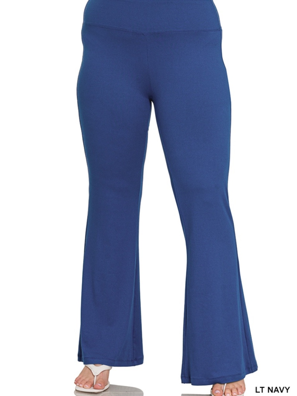 Zenana Plus Size High Waist Flare Yoga Pants – Light Navy